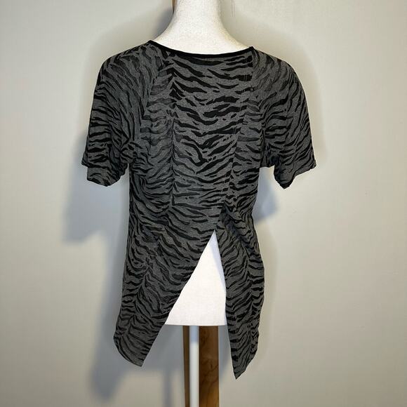 Rebecca Taylor gray & black animal print short sleeve top size XS - Picture 4 of 11